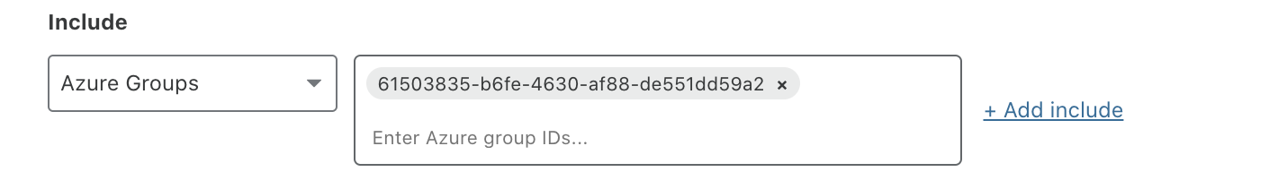 Entering an Azure group ID in Zero Trust